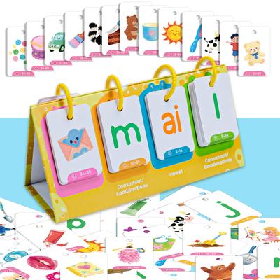 Cartão de Educação Visual de Palavras Modelo de Mesa para Crianças 129PCS Iluminação Precoce Cartão de Palavras Cognitivo Gráfico Brinquedos Educacionais