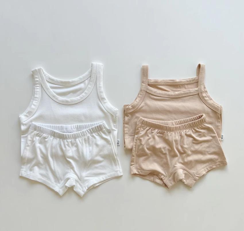 Korean-Style Peekaboo Baby & Toddler Soft Summer Sling Vest Shorts Set