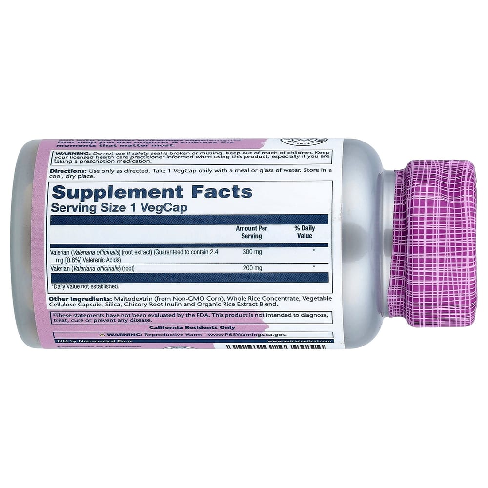 Solaray Valerian Root 300mg Veggie Capsules, 30 Count