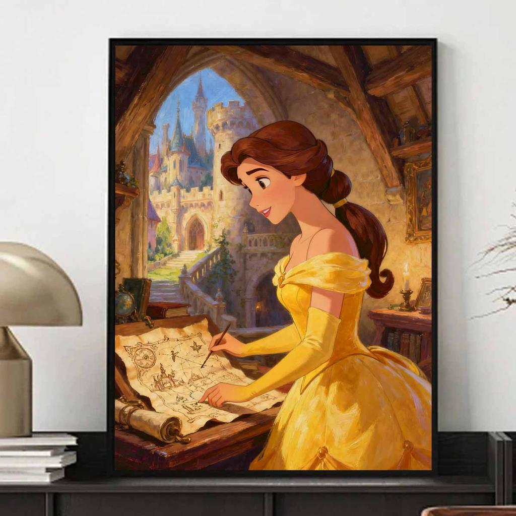 Diamond Painting Set Disney Full Diamond 5D Belle Castle Map Art Home Decoration Creative Handicrafts