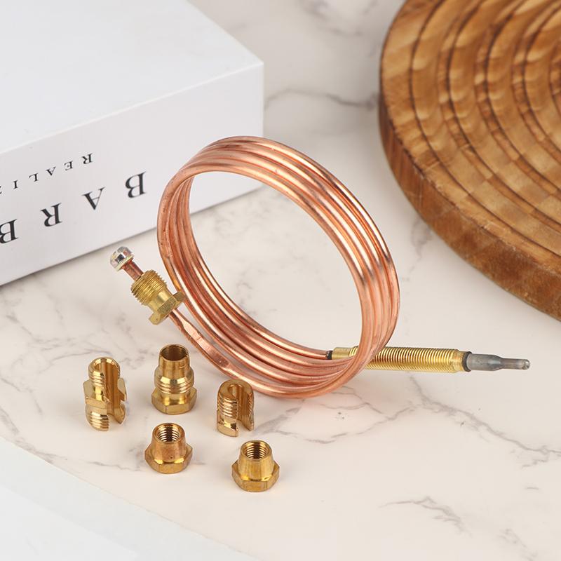 90Cm Universal 3.0Mv Gas Stove Thermocouple With 5 Nuts Heating Gas Burner Replacement Thermocouple Adaptor Gas Stove Parts