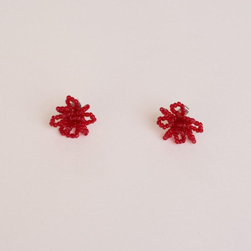 Geegee Beads Blsom Earring - Red