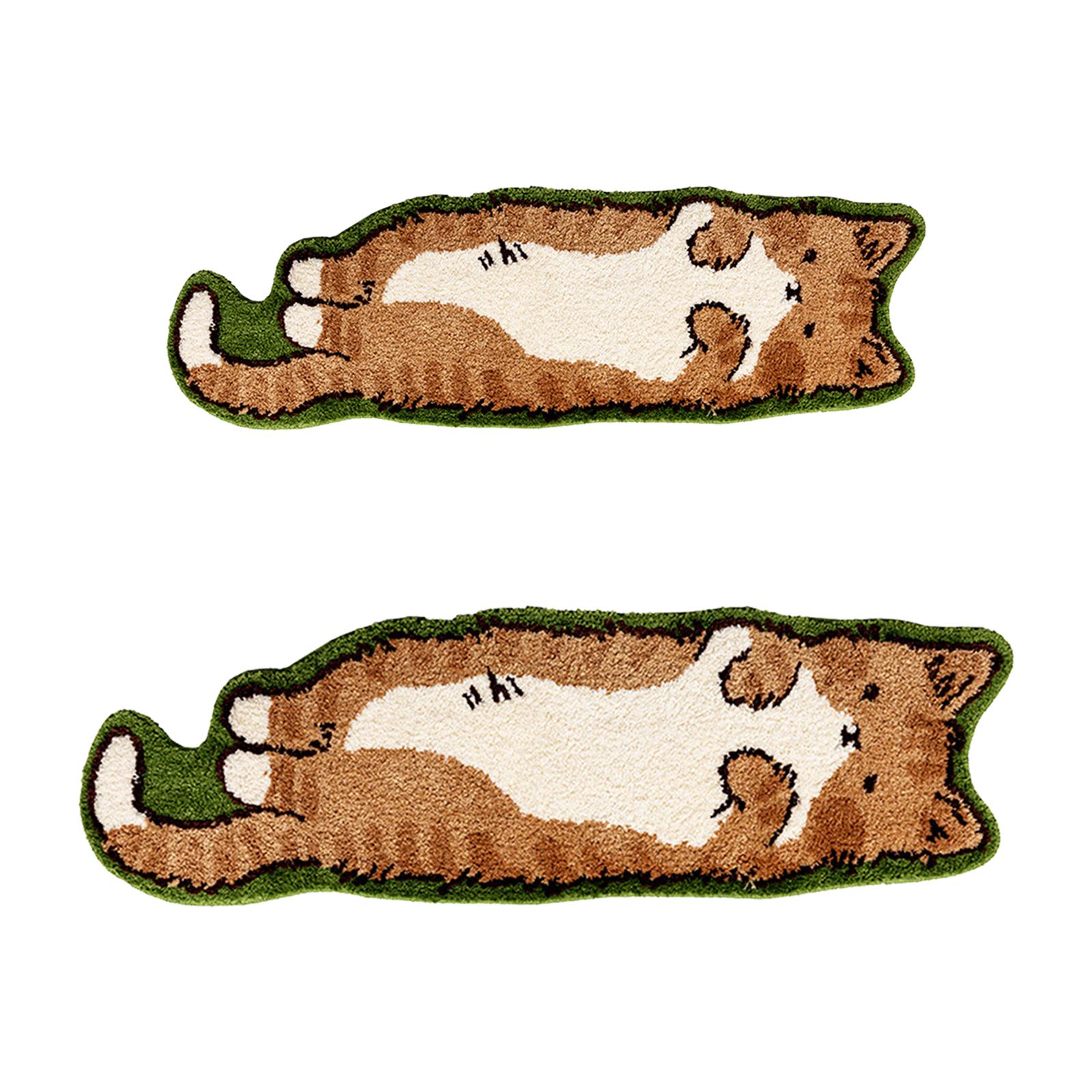 

Cat Bedroom Mat Funny Cute Cartoon Machine Washable Soft Animal Shaped Rug for Living Room Corridor Indoor Entryway Bedroom 40cmx60cm