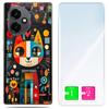 Etui Do Honor X7D / 400 Smart Obudowa Foto Case Plecki Kot + Szkło 9H