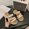 High-end Outer Wear Platform Slippers Women's 2025 Summer New Heightening Lightweight Softness Roman Casual Beach Sandals