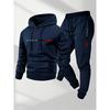Mens Hoodie Sweatpants Set Casual Sportswear Thick Fall Winter Outfit
