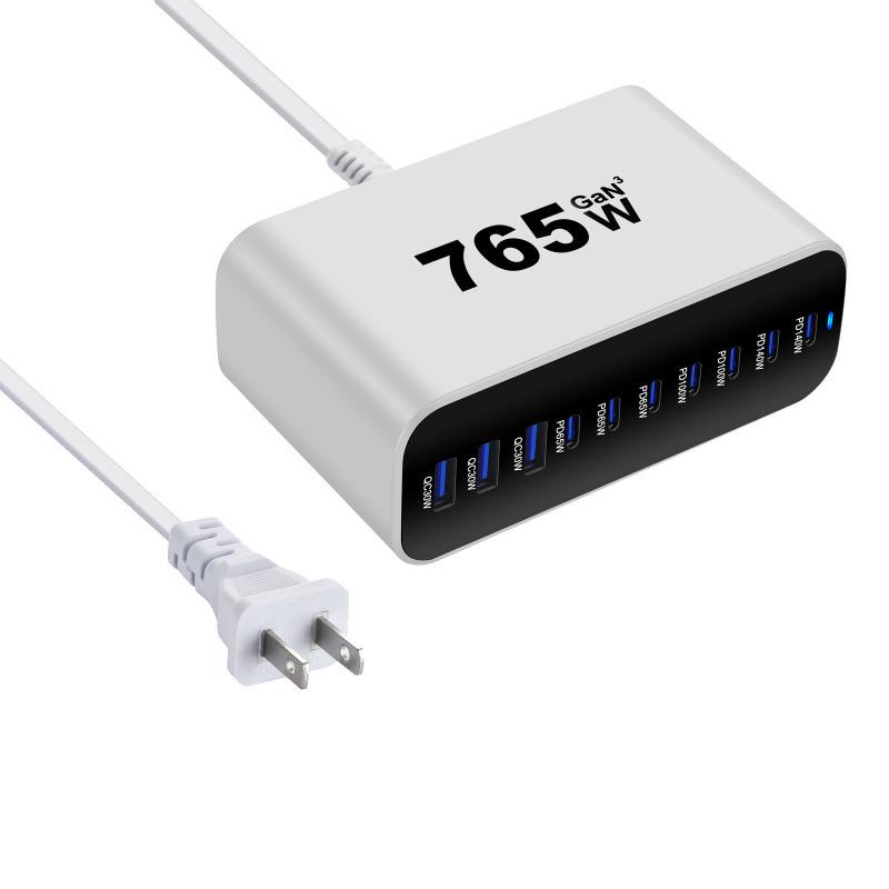 New Gallium Nitride 800W Multi-port PD Desktop Charger with AU Plug Adapter