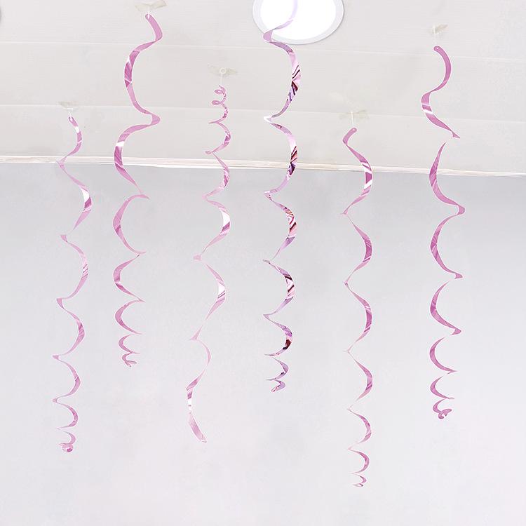 Festival & Birthday Swirl Ceiling Decorations: Hanging PVC Ornament for Windows, Corridors, and More.