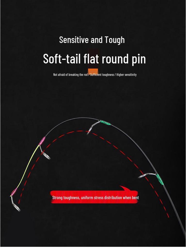 Ice Fishing Rod Set 2023: Winter Carbon Rod with Round and Flat Tips, Mini Size, Straight Handle