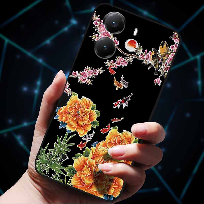 For Xiaomi Poco X7 Pro Case X7Pro 5G Soft Silicone Bumper 3D Flowers Emboss Phone Cases for Poco X 7 Pro 2025 Back Covers Shells