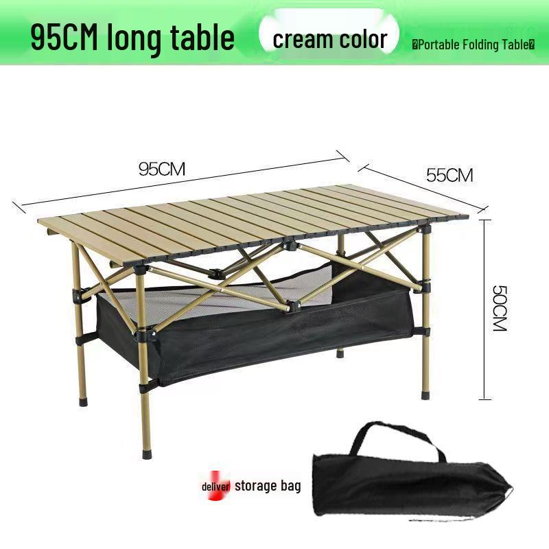 Durable Portable Metal Folding Camping Table for Outdoor, Night Market, Car-Mounted, and Barbecue Use