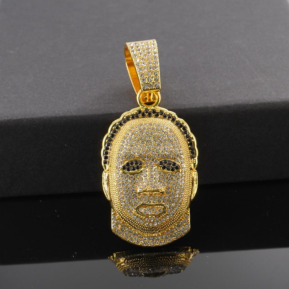 

V значит Вендетта Хип-хоп Маска Подвеска Ожерелье: Трендовый европейский и американский стиль, Полная бриллиантовая отделка