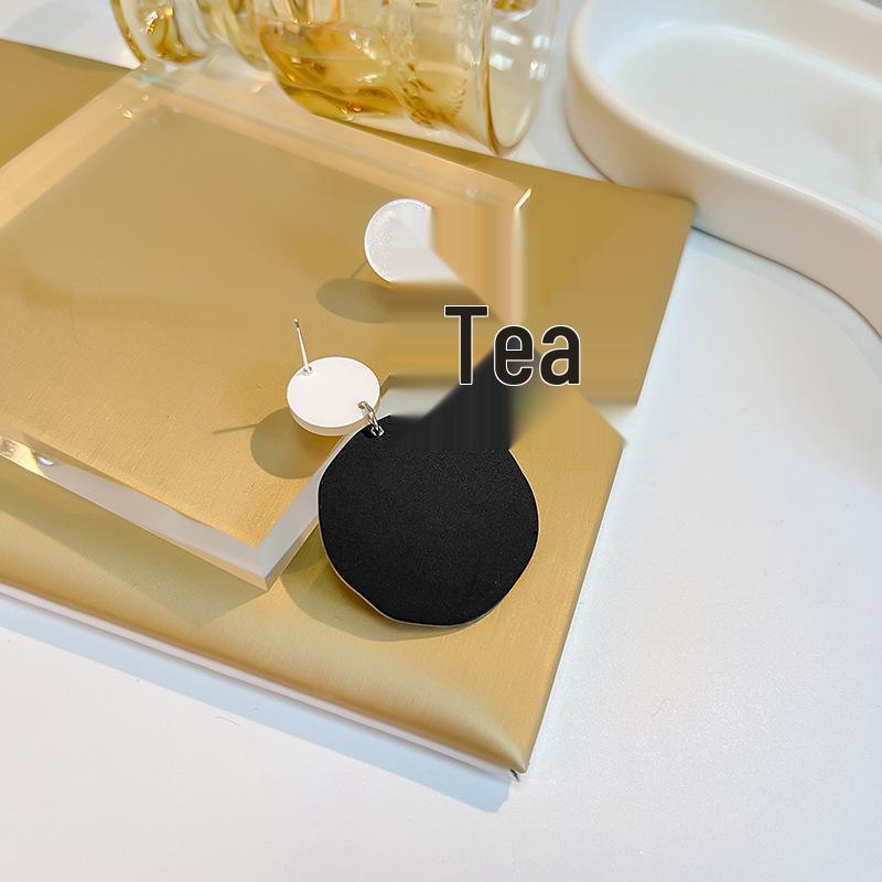 Cartoon Retro Chinese Ink Wash Style Geometric Round Stud Earrings