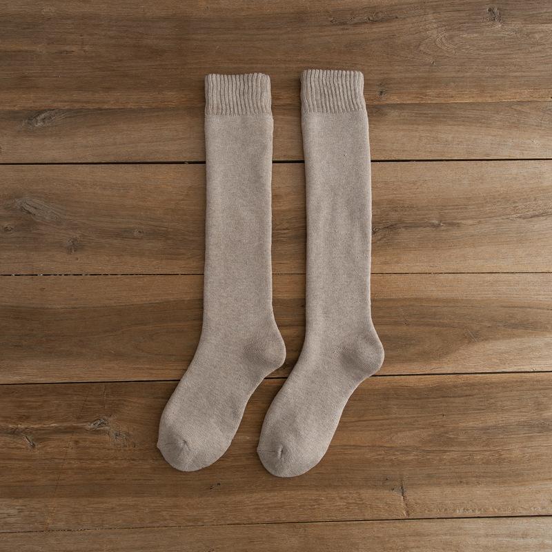 Winter Thickened Calf Socks, Women S Terry Thickened Stockings, Japanese Solid Color Knee Socks Trendy Women S Socks One size