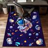 Crystal Velvet Astronaut-Themed Area Rug for Bedroom, Living Room, And Home Office Decoration, Stylish Mat for Bedside S6