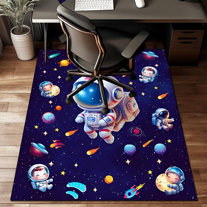 Crystal Velvet Astronaut-Themed Area Rug for Bedroom, Living Room, And Home Office Decoration, Stylish Mat for Bedside S6