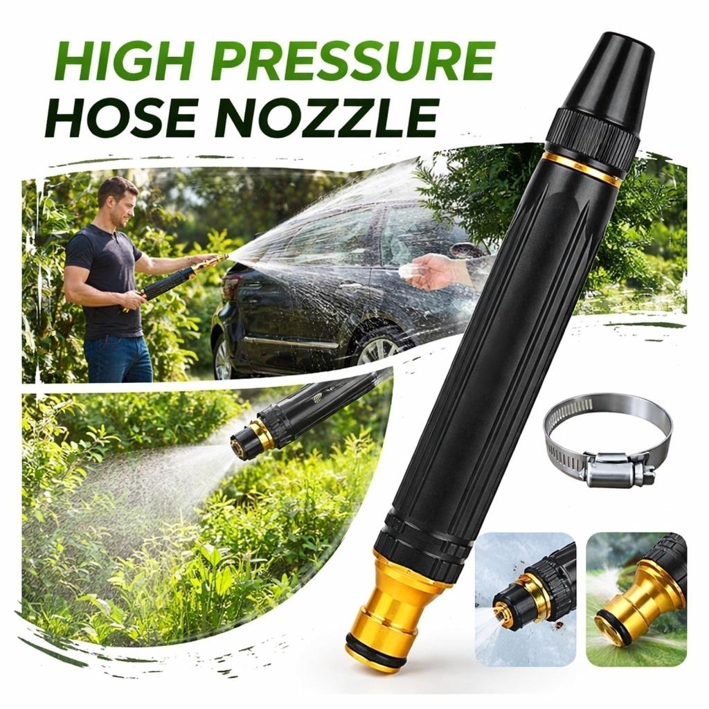High Pressure Car Wash Water Gun Booster Nozzle Hose Connector Set for Garden Watering Balcony Cleaning Sanitary Spray Gun Plastic Version