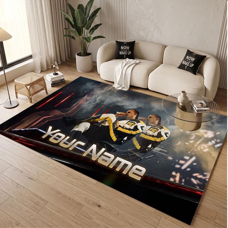 Custom Name Crystal Velvet Rug,Apache 207 Comfortable Anti Slip Floor Mat For Room Decoration