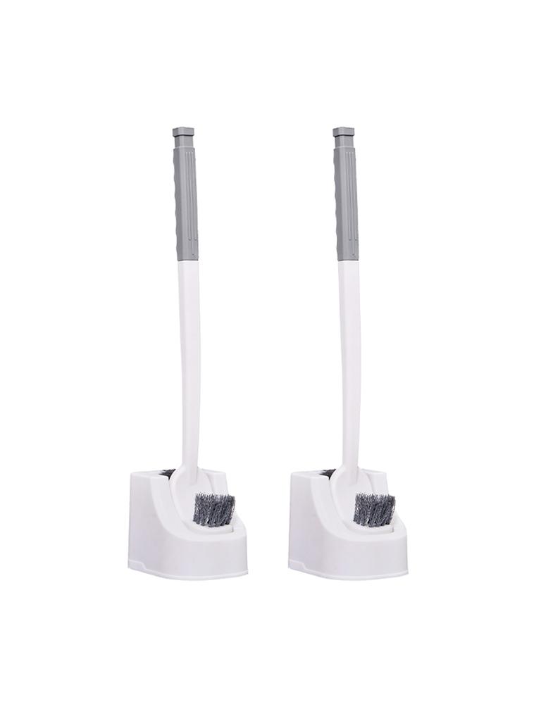 PP Dual Head Toilet Brush with Base for Cleaning No Dead Corners Toilet Squat Toilet with Extended Hard Bristles for Special Use