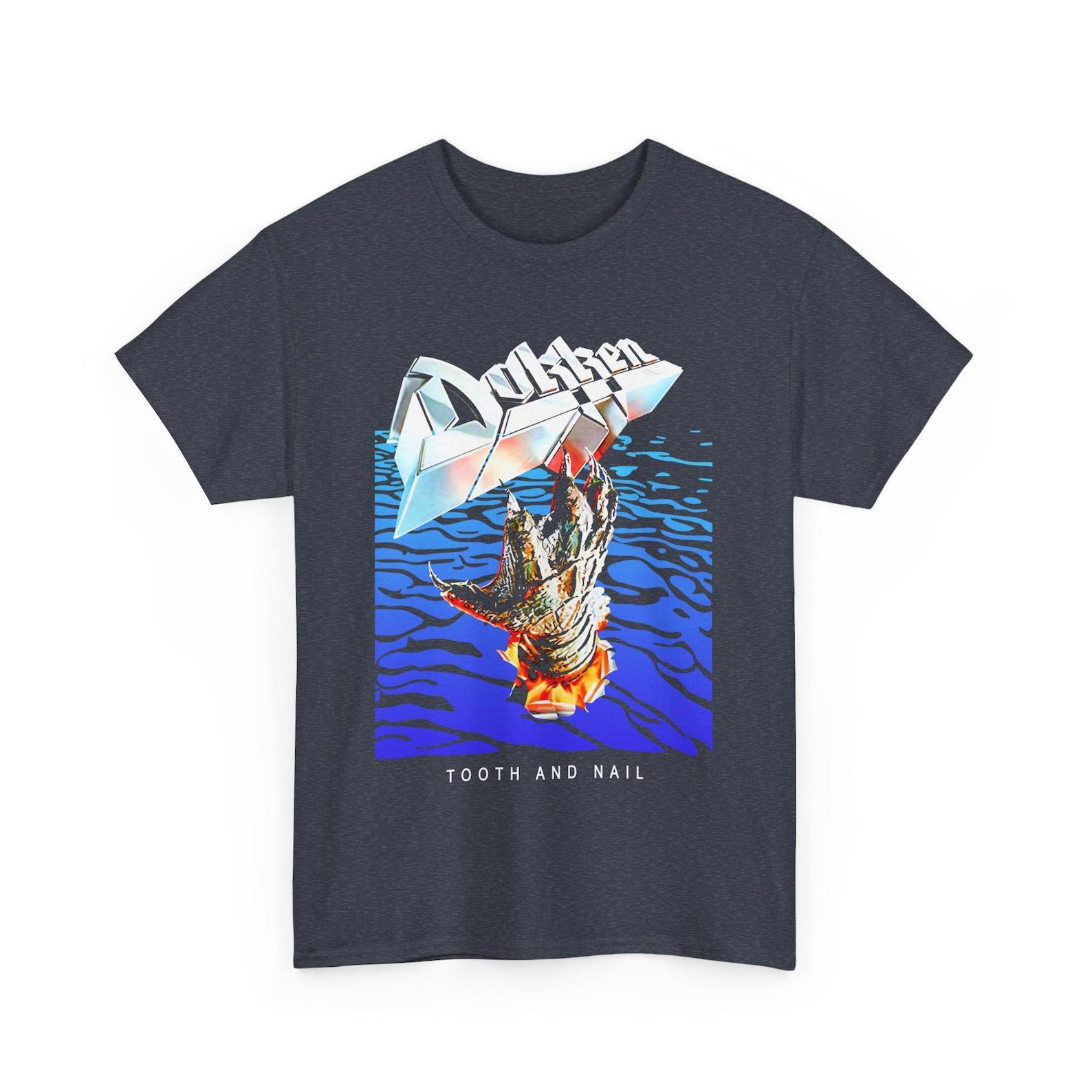 Vintage Rock Band Dokken Unisex Tee - Tooth and Nail Album Design XL