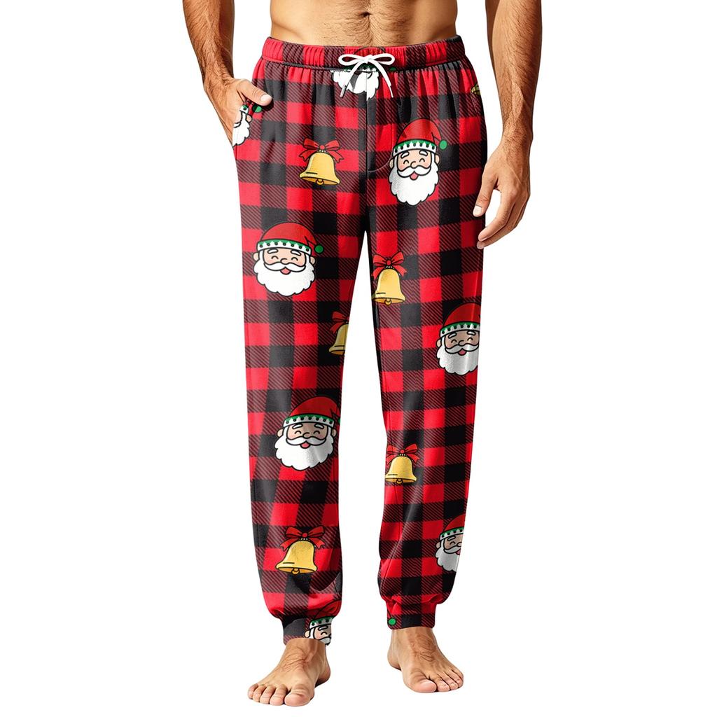 Heren Kerstprint Thermische Pyjamabroek voor Herfst Winter