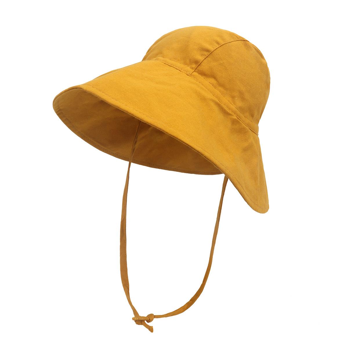

Baby Sun Hat UPF 50+ Cotton Wide Brim UV Protection Strap Lightweight Travel Beach Cap for Boys Girls Stylish Summer Bucket Hat L (53cm 2-4 years) імбирний