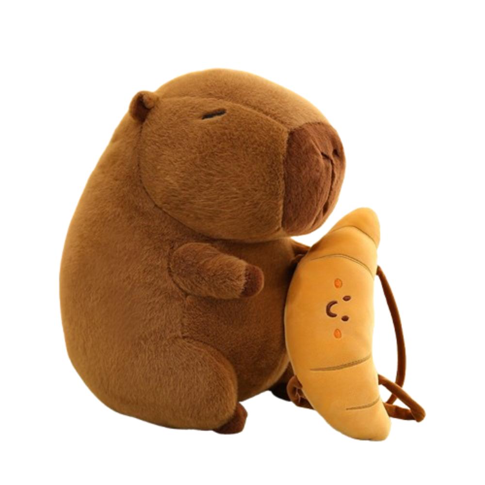 With Croissant Bread Capybara Plush Toys Fluffy Stuffed Capybara Doll  Home Decor Gifts