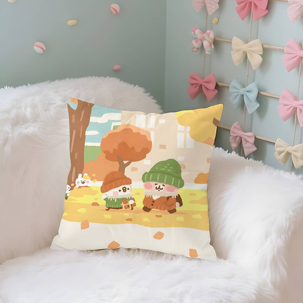 K-KANAHEI Cute Pillow Case Cushion Cover Soft Cute Throw Pillow Case For Car Sofa Pillowcase Polyester With Zipper 16x16Inch