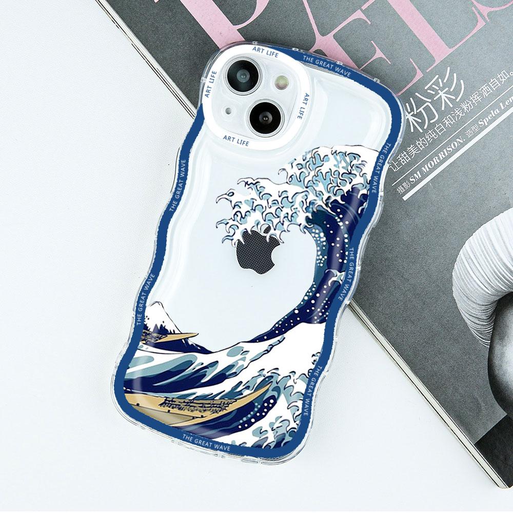 Fashion Japan The Great Wave Off Kanagawa Clear Phone Case For IPhone 13 12 11 14 Pro MAX XS X Mini XR 7 8 Plus Cover Art Fundas