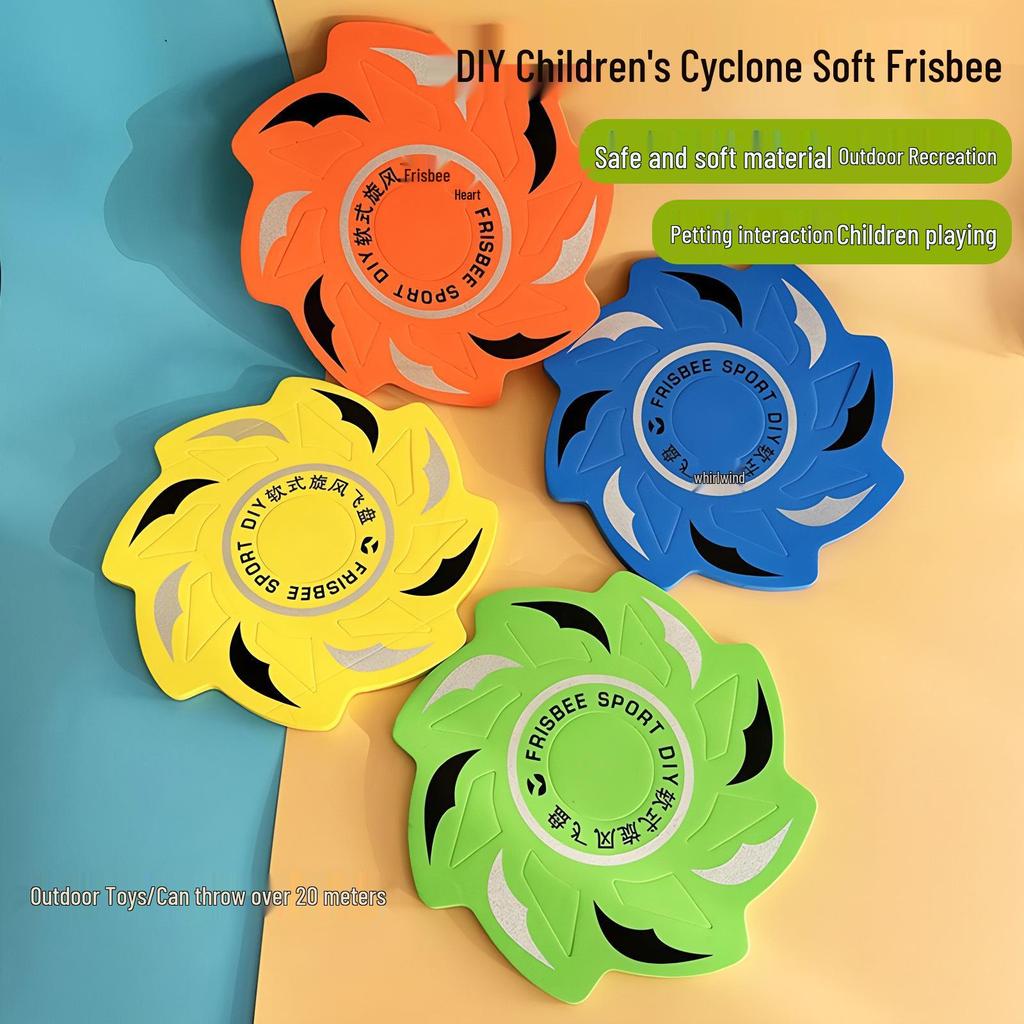 EVA Whirlwind Soft Frisbee - Outdoor Foam Flying Disc for Children & Parents, Hand-Throw Three-Leaf Boomerang Game.