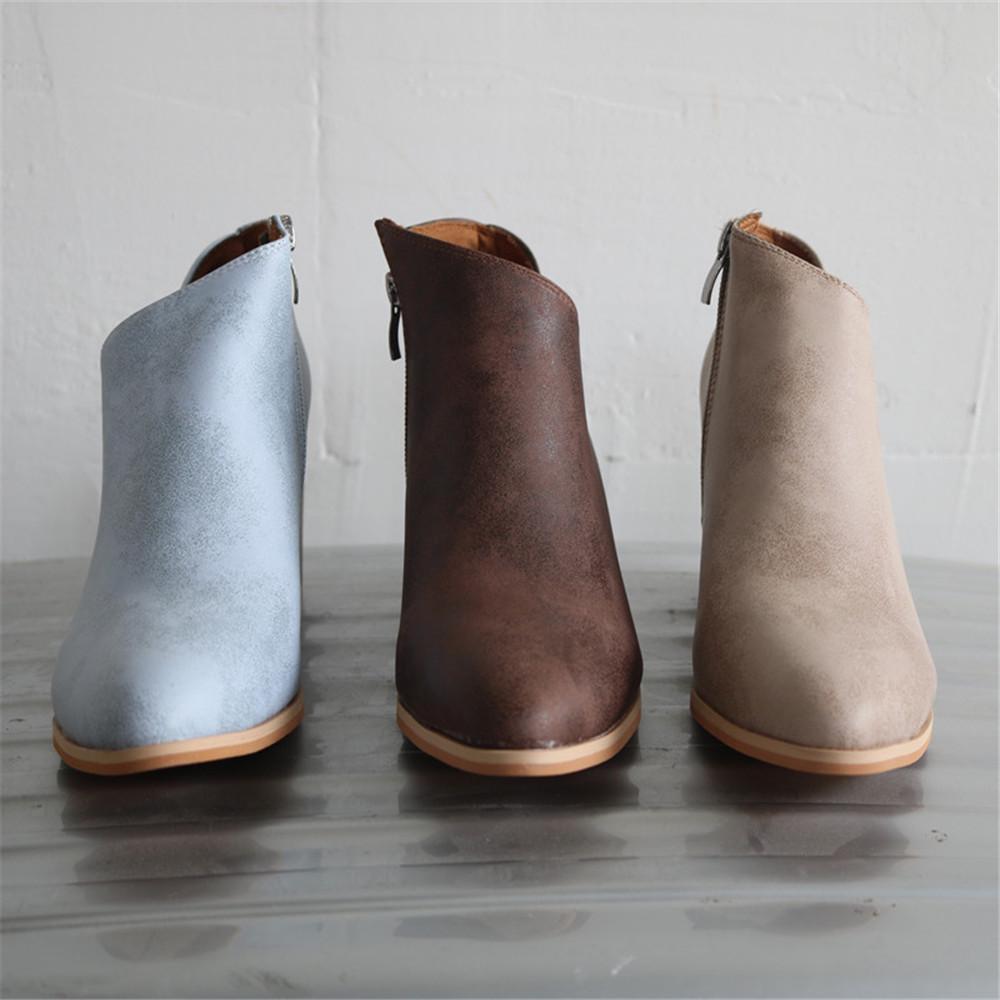 2021 Autumn Plus Size Chunky Heel Pumps with Pointed Toe and Bare Ankle for Casual Wear
