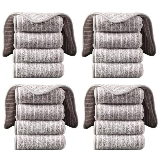 5/10/20Pcs Cleaning Rags Water Absorbent Kitchen Dishcloth Set with Hanging Ring Design Kitchen Cleaning Clothes