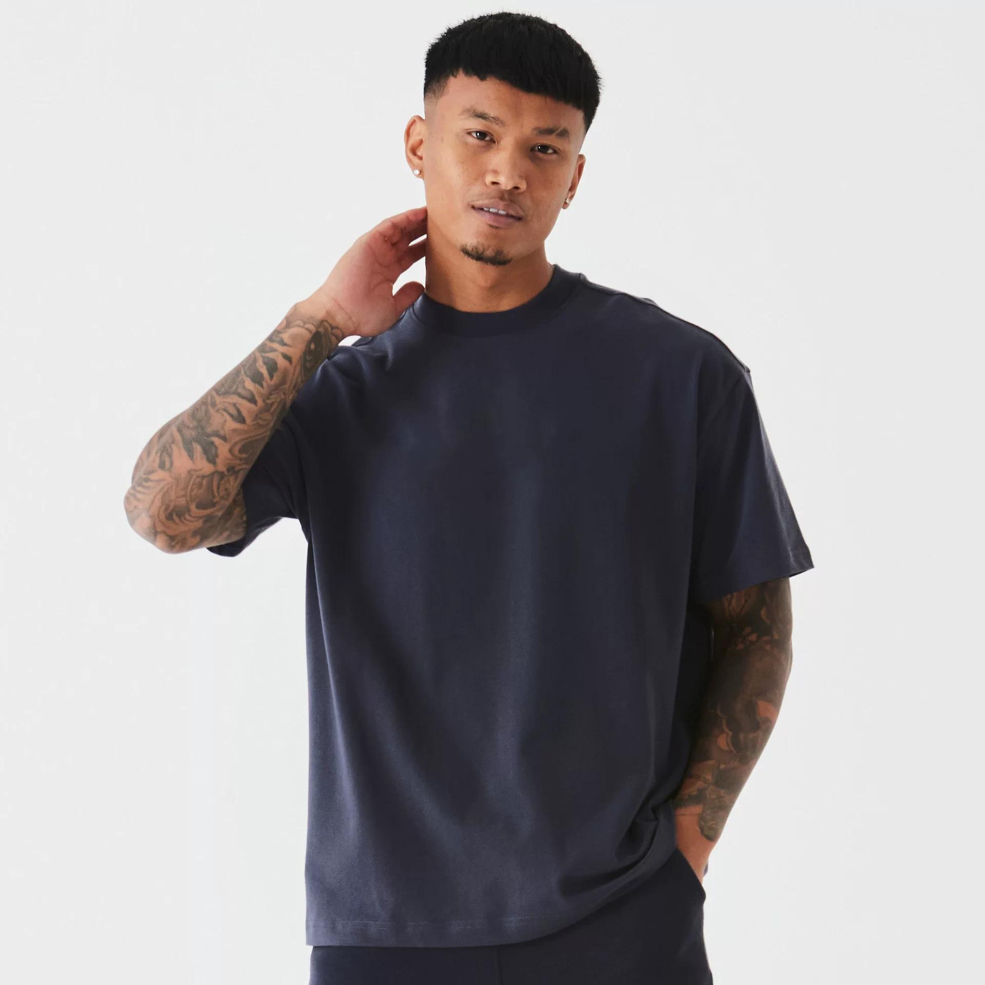 New European and American-Style Running Fitness plus Size Men s Short Sleeve XXXL темно-синий/синий