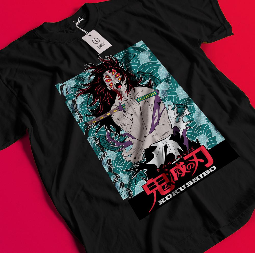 

Demon Slayer Shirt Kokushibo Upper Moon 1 Tshirt Zenitsu T-Shirt Muzan Tanjiro BB349 XL