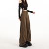 American Retro 2026 High-Waisted Wide-Leg Brown Jeans for Women