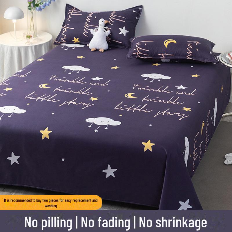 Winter Single Bed Sheet and Quilt Cover Set - 1.5m, Washed Cotton, Includes Pillowcase, Dormitory Style