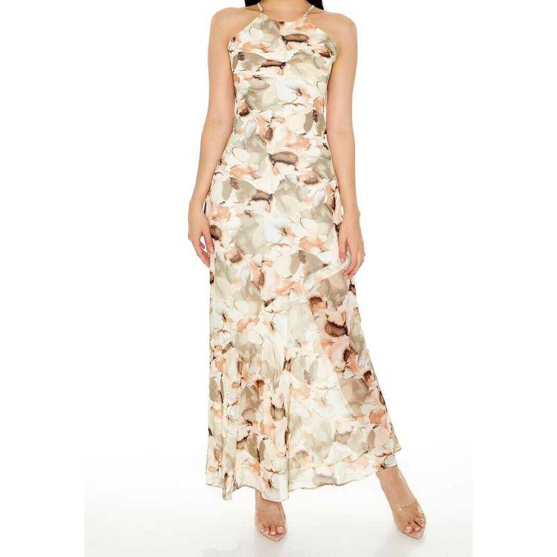 

Export Single 21 Sexy Suspenders Open Back Exquisite Print Lady Beautiful All-Match Summer Beautiful Adult Lady like Woman Dress Color L