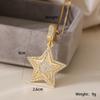 1pc Fully Crystalized Stainless Steel Luxury Star Necklace For Women