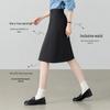 Women's Elastic Waist Pleated A-line Midi Skirt