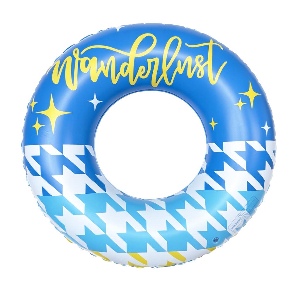 Anello gonfiabile da nuoto rétro a righe ispessito per bambini Xiao Lü - Design Oliva e Fiore di Ciliegio