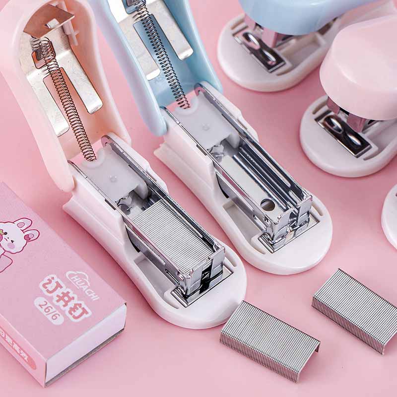 Cute Cartoon Mini Stapler+ Staples Set Adorable Multifunctional Desk Tool for School Office Home Use Kids Gift