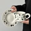 Tasse en Céramique Rose pour Femmes Vent Luxe Léger Élégant Fleur Tasse à Café Soucoupe Set Thé de l'Après-Midi Tasse à Latte