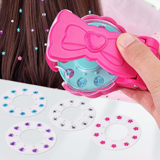 Hair Gem Applicator Machine DIY Princess Hair Styling Tool with Sparkling Gems Pretend Play