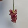 Step by Step Chalcedony Keychain Pendant: Summer Red & Green Grapes Beads Jewelry Bag Charm