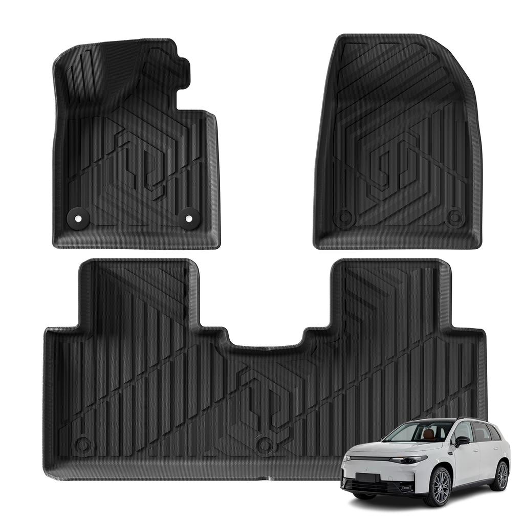 LUCKEASY for Leapmotor C10 2024-2027 TPE Car All-Weather Floor Mats Cargo Liner Trunk Backrest Pad Accessories Black