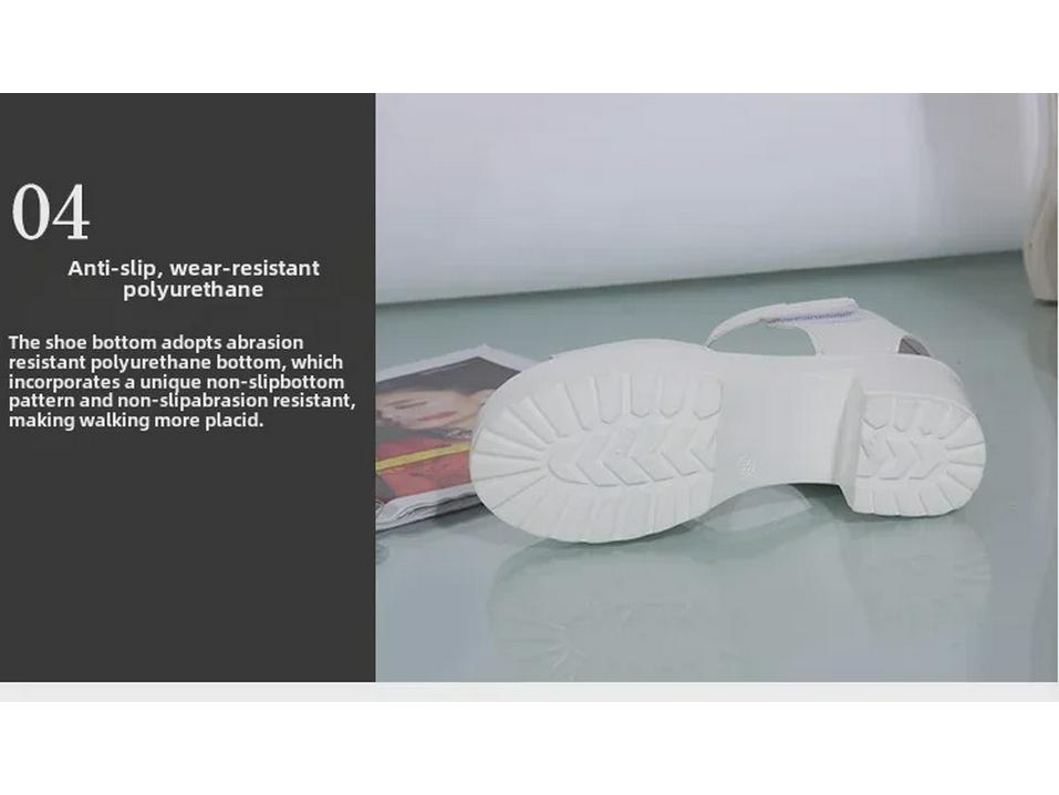 2023 Sommer Damen High Heel Plateau Sandalen: Dicker Absatz, Peep Toe, wasserdicht, Klettverschluss, römischer Stil, Übergröße.