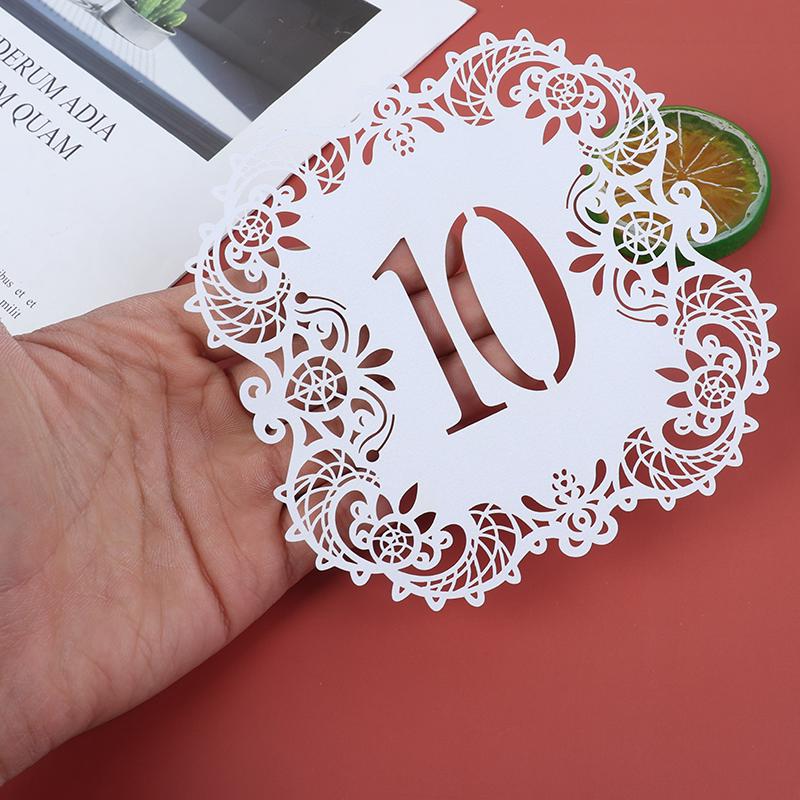 10Pcs/Set Table Numbers 1-10 11-20 Table Number Cards For Weddings Party Banquet