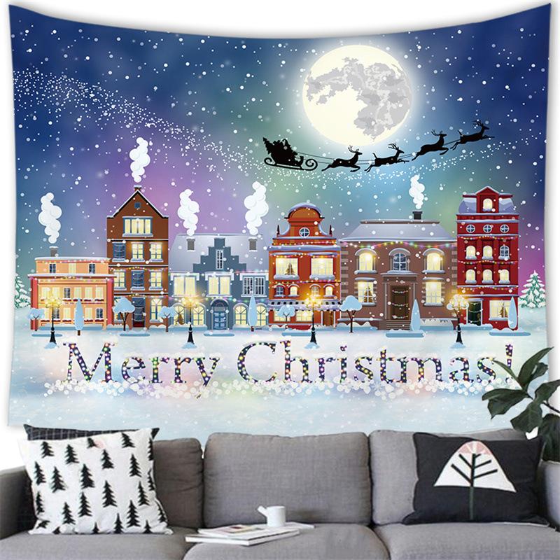 Merry Christmas Cartoon Snowman Cross-border Supply Factory Tapestry Wall Hanging
