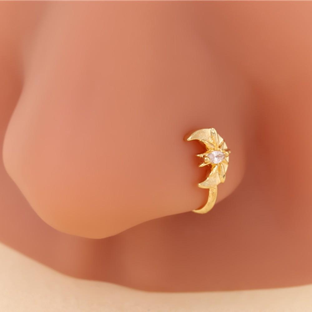 

European-Inspired U-Shape Zirconia Heart Nose Clip - Trendy, Piercing-Free Jewelry for Women.