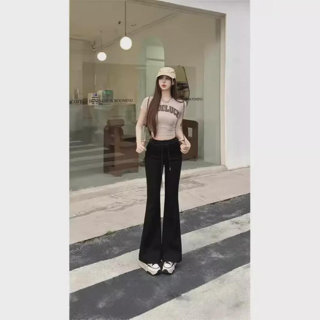 2024 Damen High Waist American-Style Schlaghose Yoga-Hose